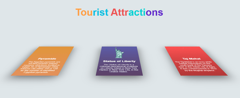 3D Hovering Tourist Cards