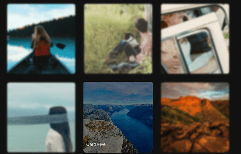 Interactive Focus Cards | Responsive Image Grid with Blur & Hover Effects using HTML, CSS & JavaScript