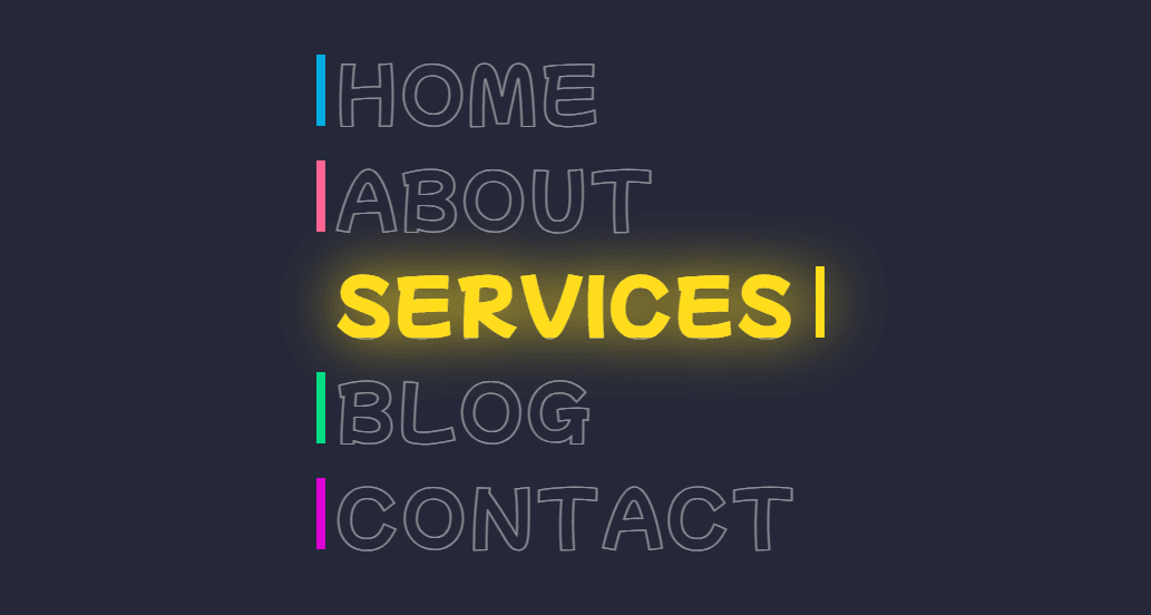 Glowing Navigation Menu with CSS Hover Effects