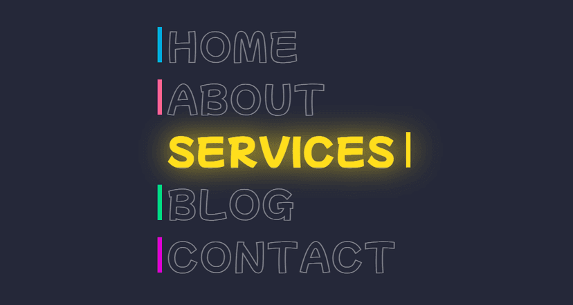 Glowing Navigation Menu with CSS Hover Effects