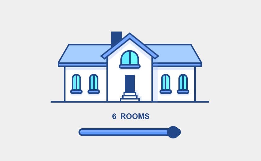 Interactive Animated House with Room Slider – CSS 3D Transforms & FLIP Animation (2025)