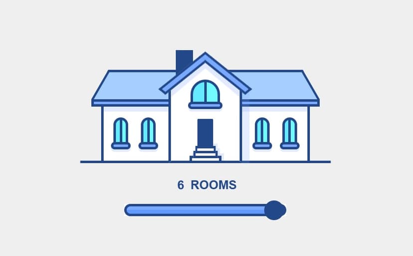 Interactive Animated House with Room Slider – CSS 3D Transforms & FLIP Animation (2025)