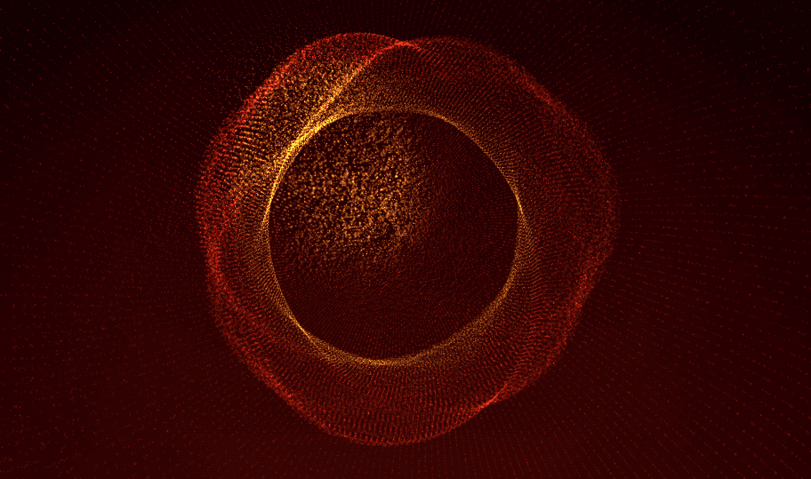 Magma Particle Field with Shockwave Interaction using Three.js