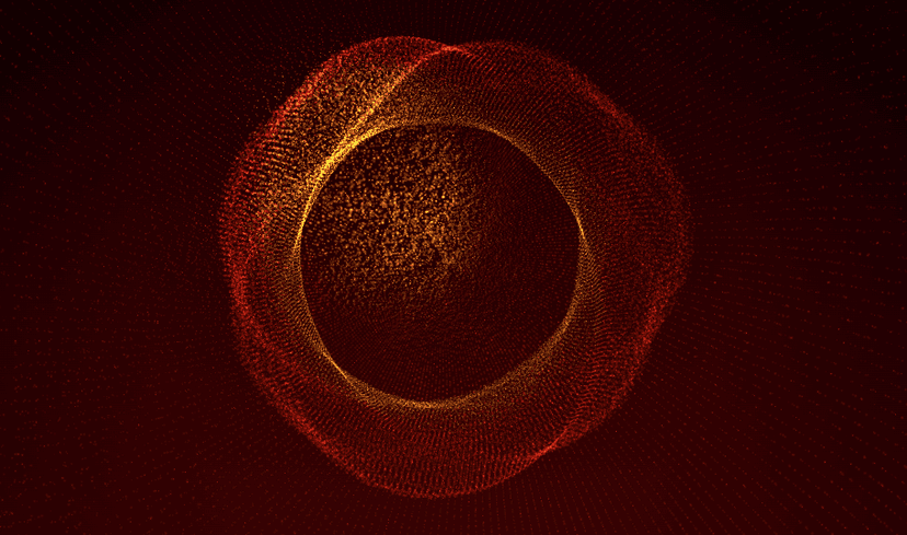 Magma Particle Field with Shockwave Interaction using Three.js