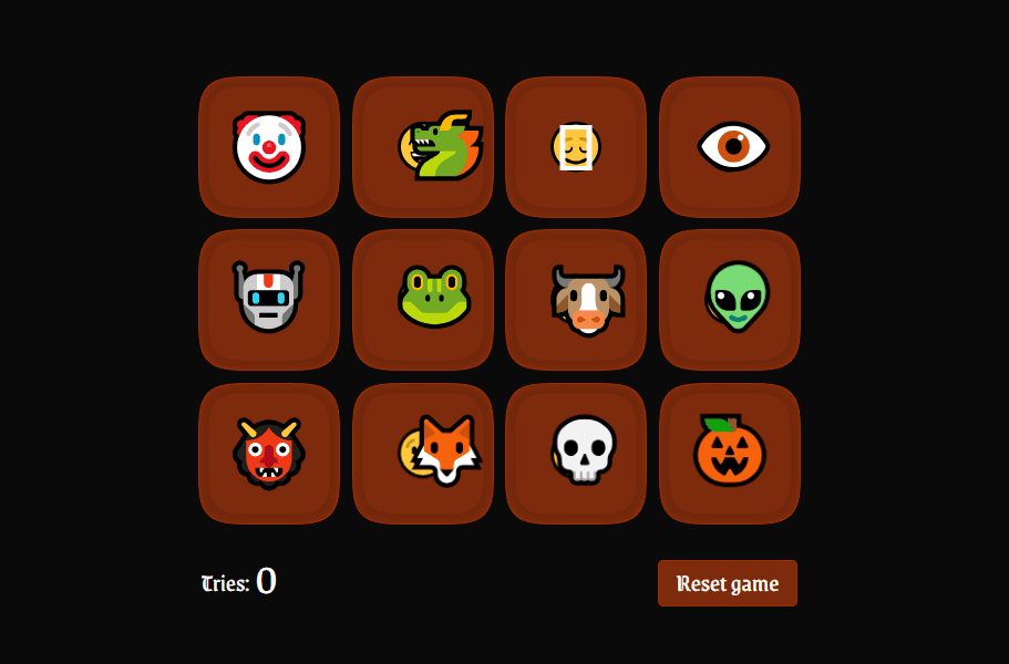 Memory Unmasked Game – Animated Emoji Matching Game