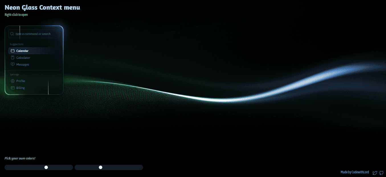 Neon Glass Context Menu – Custom Right-Click Menu with Modern UI Effects
