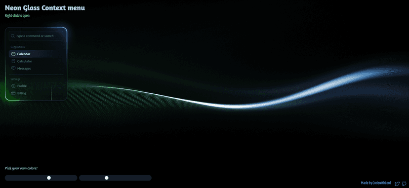 Neon Glass Context Menu – Custom Right-Click Menu with Modern UI Effects