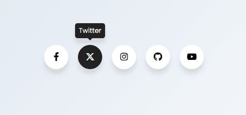 Social Media Icons Tooltip Hover Animation