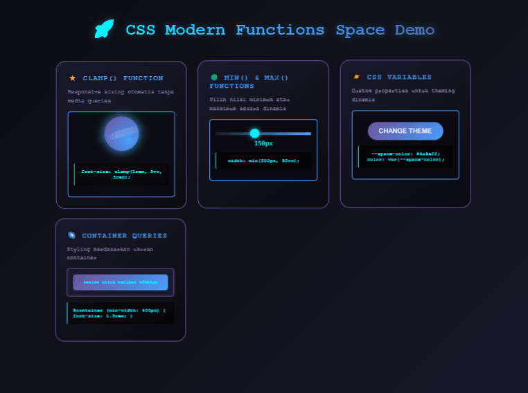 CSS Modern Functions Space Demo.
