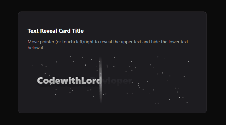 Interactive Text Reveal Card with Mouse and Touch Animation using Pure JavaScript and CSS