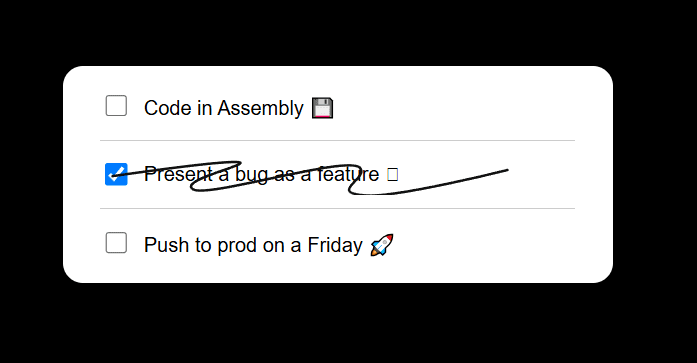 Animated To-Do List with SVG Line Animation