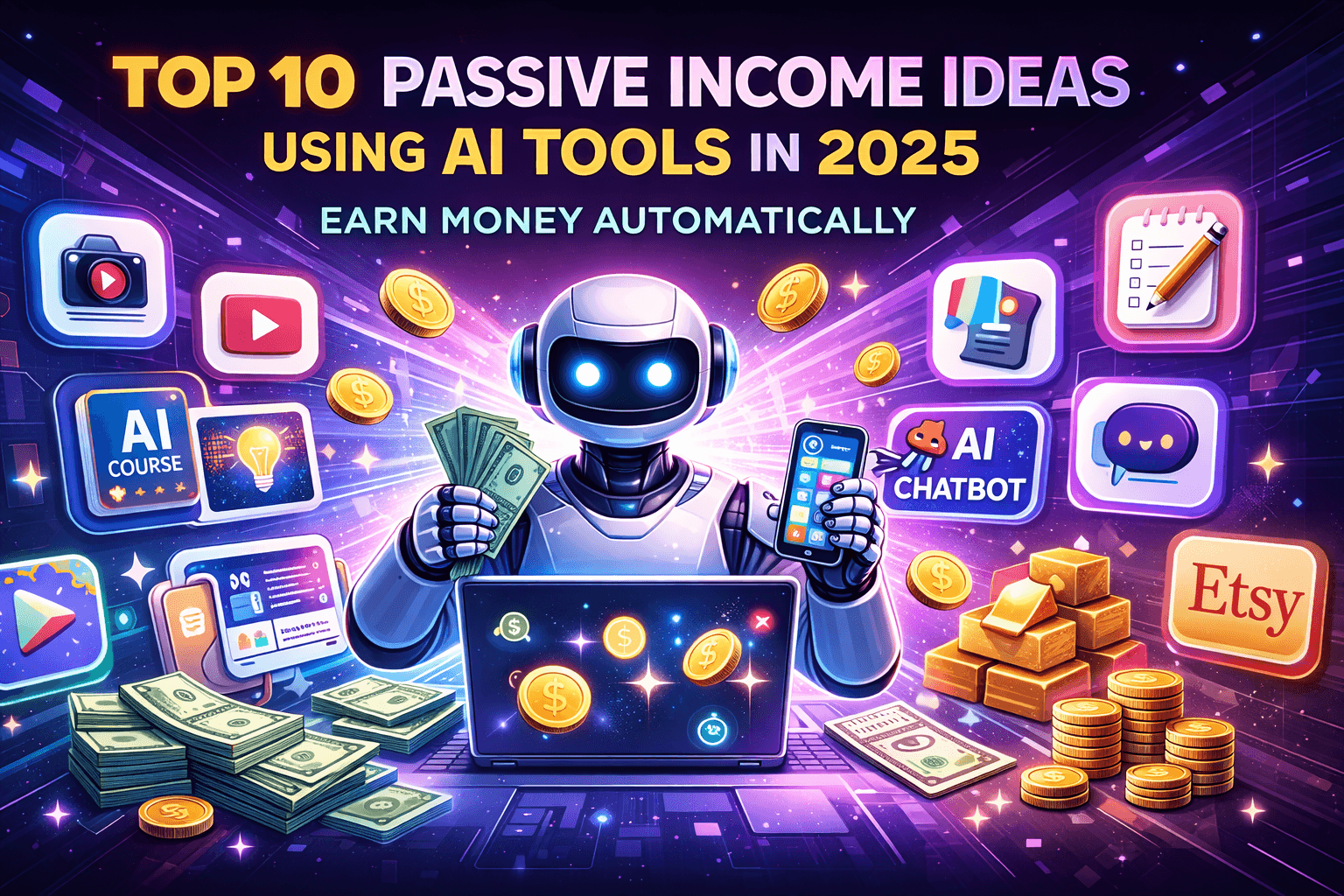 10 Best Passive Income Ideas Using AI Tools in 2025 (Earn Money Automatically)