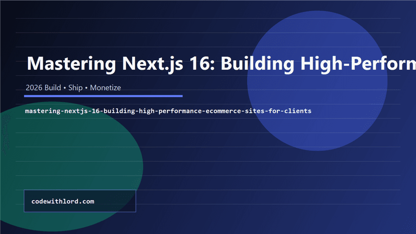 Mastering Next.js 16: Building High-Performance E-commerce Sites for Clients