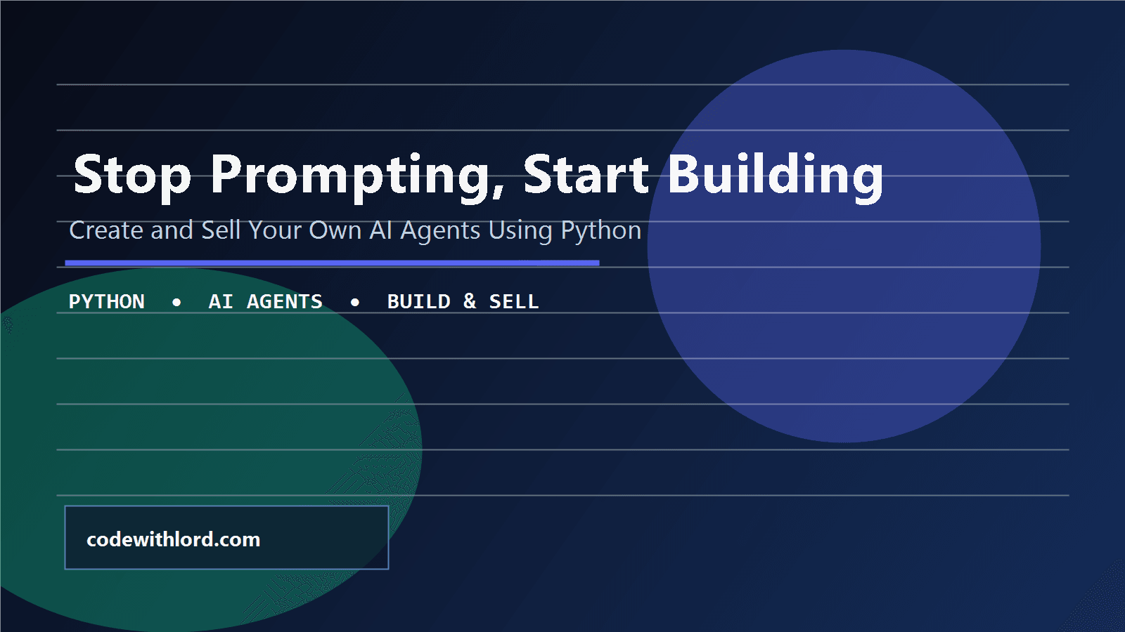 Stop Prompting, Start Building: Create and Sell Your Own AI Agents Using Python